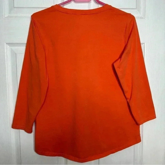Weatherproof Vintage Shirt V-Neck  Orange Size Large - Picture 9 of 16